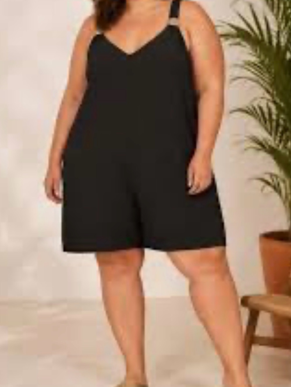 BloomChic Black Short Romper with pockets